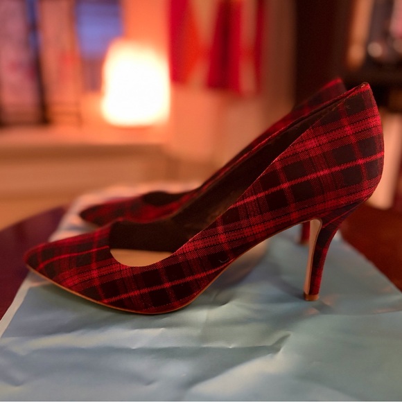 BCBGeneration Red Plaid Heels - Picture 9 of 13